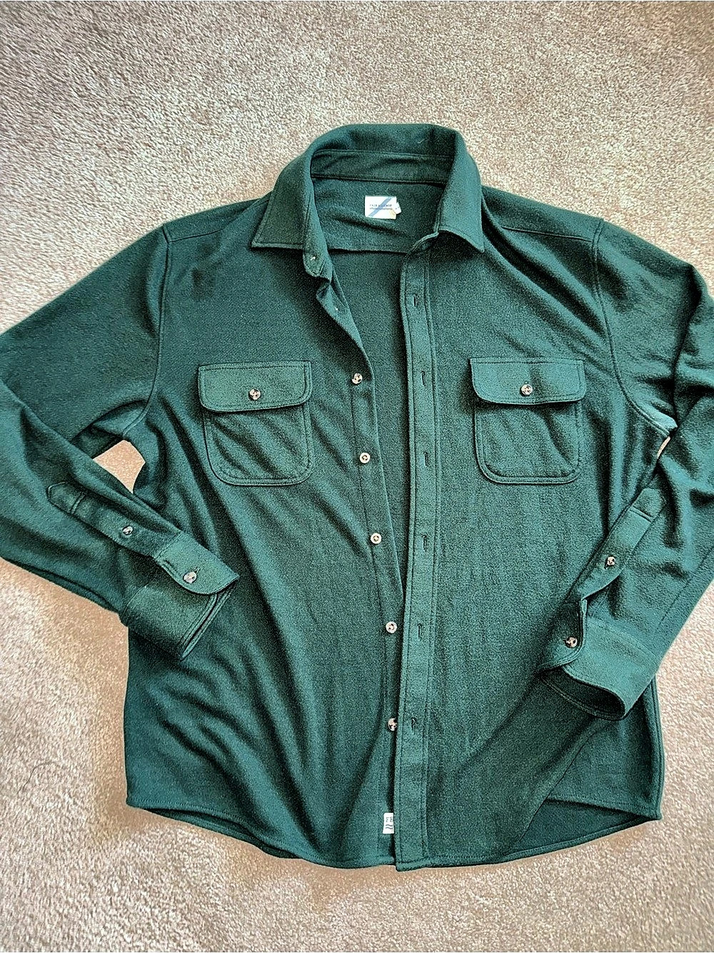Fair Harbor Men's Green Long Sleeve Utility Shirt